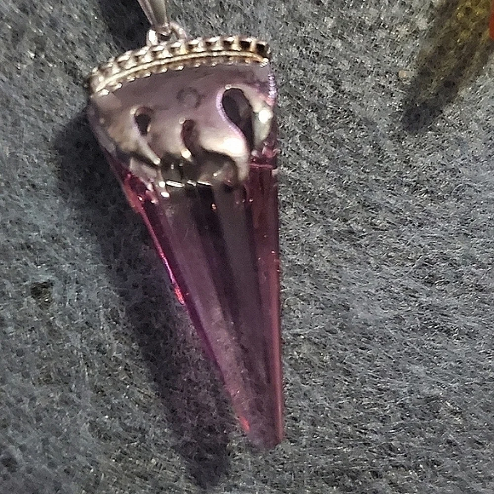 Swarovski Crystal Flame Pendant Sterling Silver 18 Inch - Picture 6 of 11